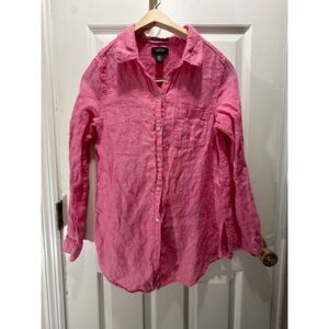Jones & Co. 100% Linen Button-Down Women's Shirt Size Small